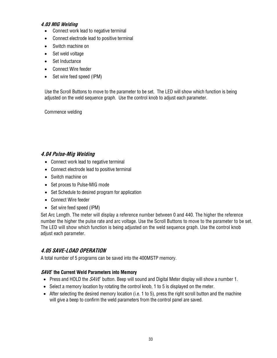 Tweco 400 MSTP Arcmaster User Manual | Page 39 / 78
