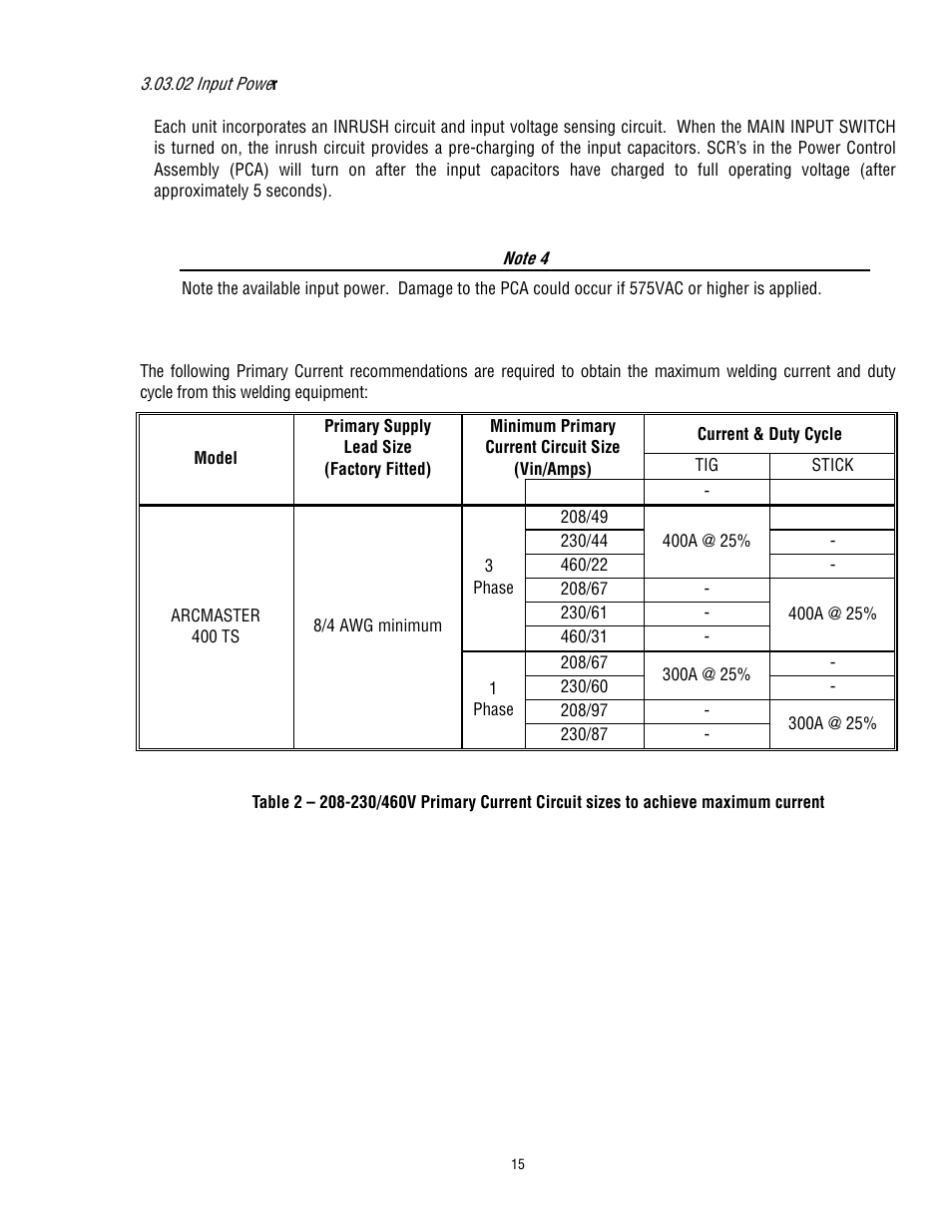 Tweco 400 TS Arcmaster User Manual | Page 22 / 66