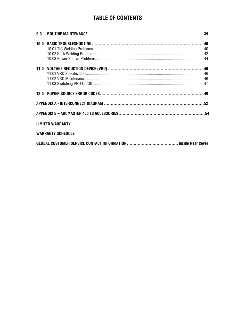 Tweco 400 TS Arcmaster User Manual | Page 5 / 66
