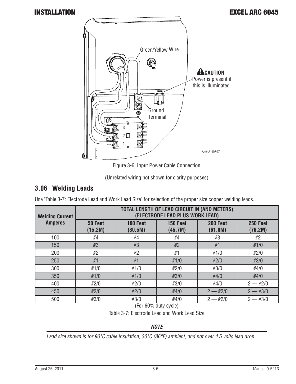 06 welding leads, Installation excel arc 6045 | Tweco 6045 Excel Arc User Manual | Page 25 / 48