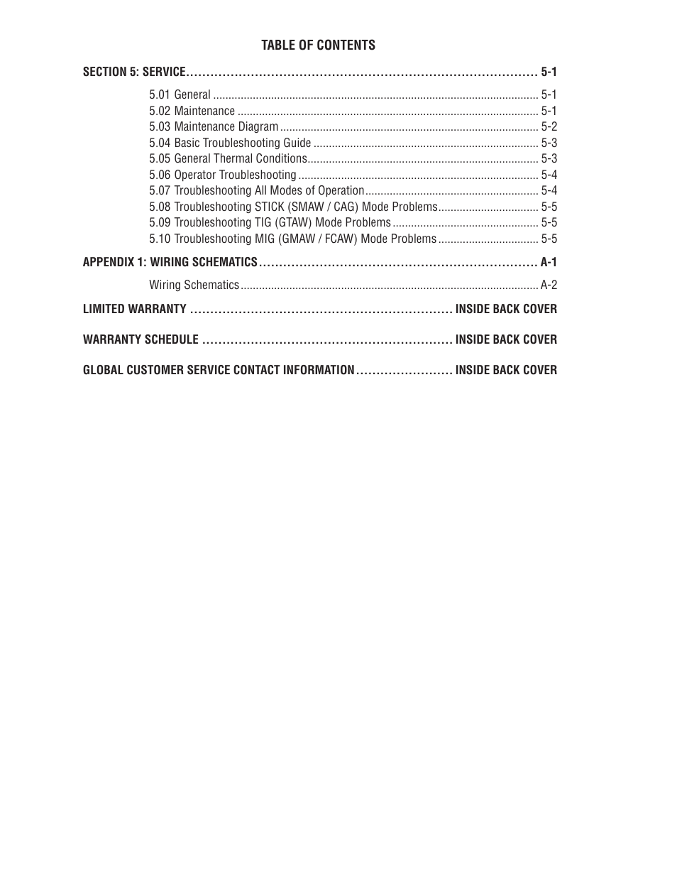 Tweco 6045 Excel Arc User Manual | Page 5 / 48