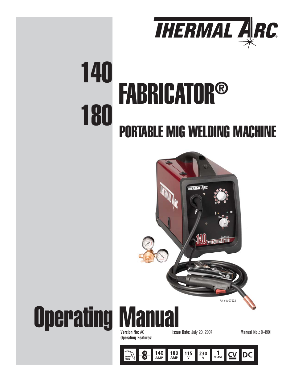 Tweco 180 Portable MIG User Manual | 68 pages