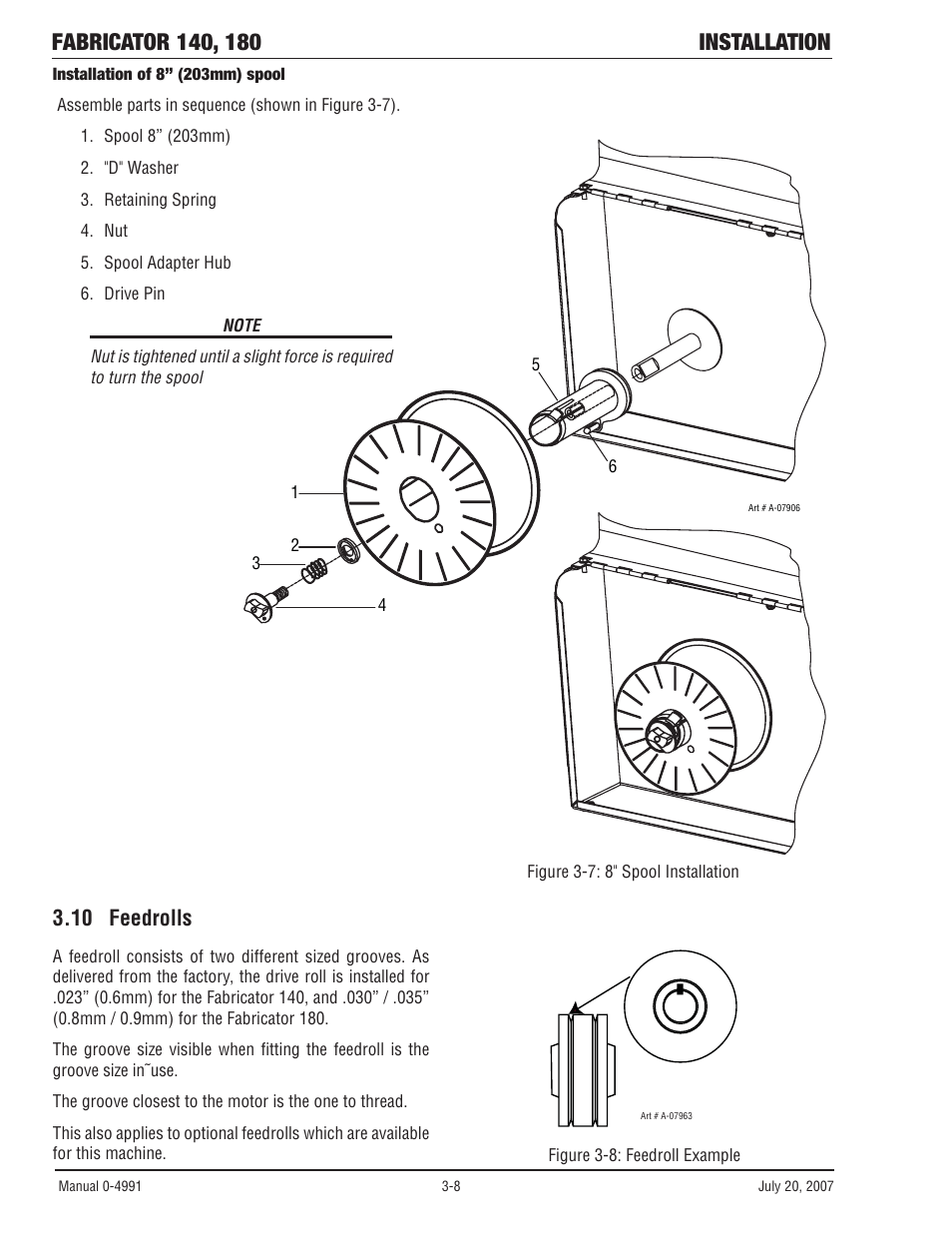 10 feedrolls, 10 feedrolls -8 | Tweco 180 Portable MIG User Manual | Page 32 / 68