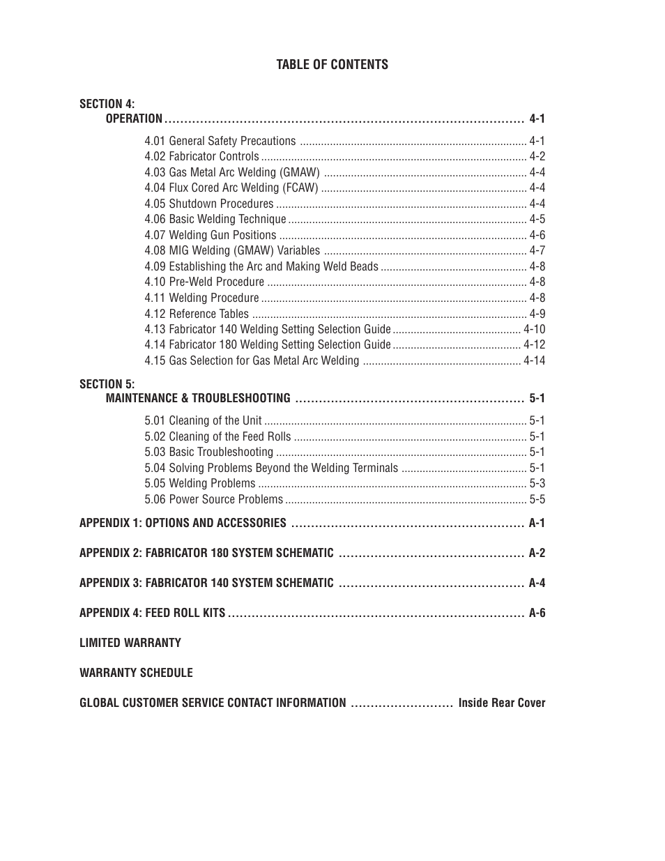 Tweco 180 Portable MIG User Manual | Page 5 / 68