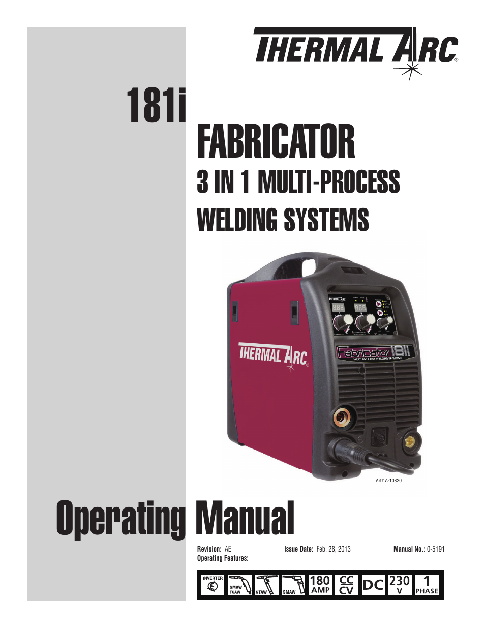 Tweco 181i Thermal Arc Fabricator User Manual | 96 pages