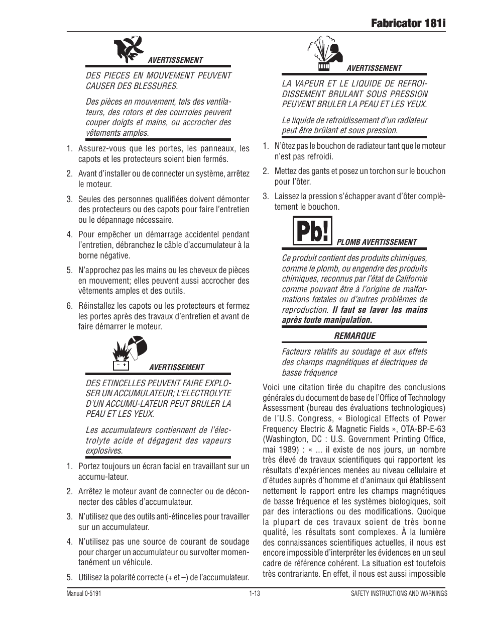 Fabricator 181i | Tweco 181i Thermal Arc Fabricator User Manual | Page 19 / 96