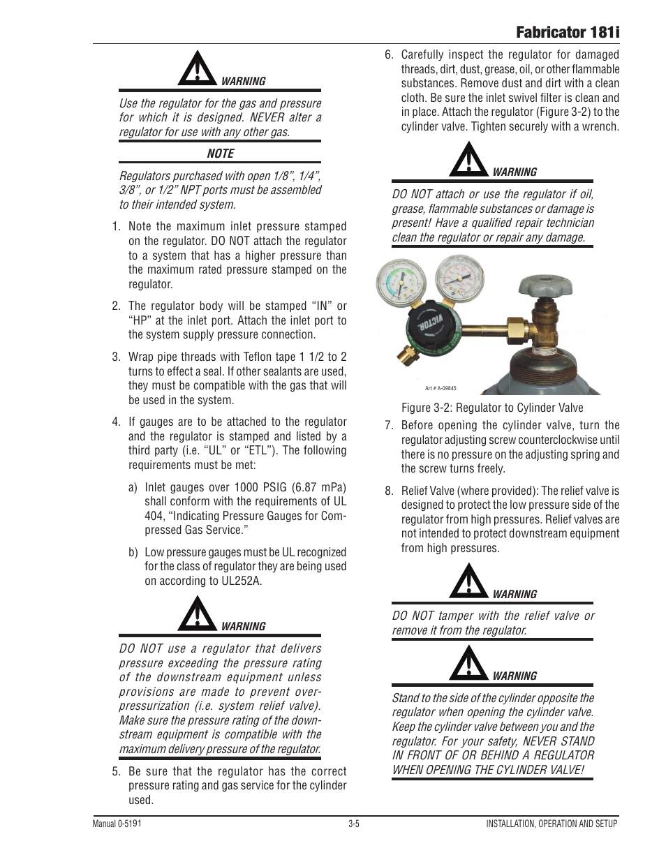 Fabricator 181i | Tweco 181i Thermal Arc Fabricator User Manual | Page 35 / 96