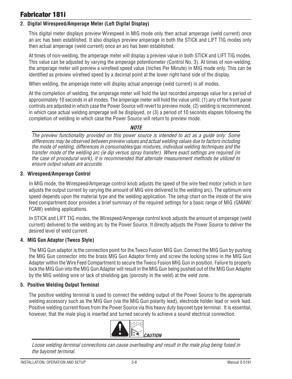 Fabricator 181i | Tweco 181i Thermal Arc Fabricator User Manual | Page 38 / 96