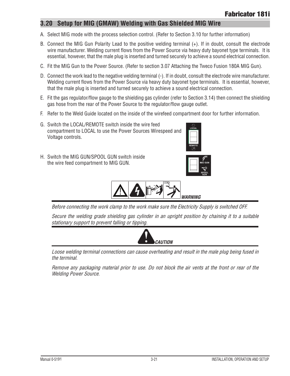Fabricator 181i | Tweco 181i Thermal Arc Fabricator User Manual | Page 51 / 96