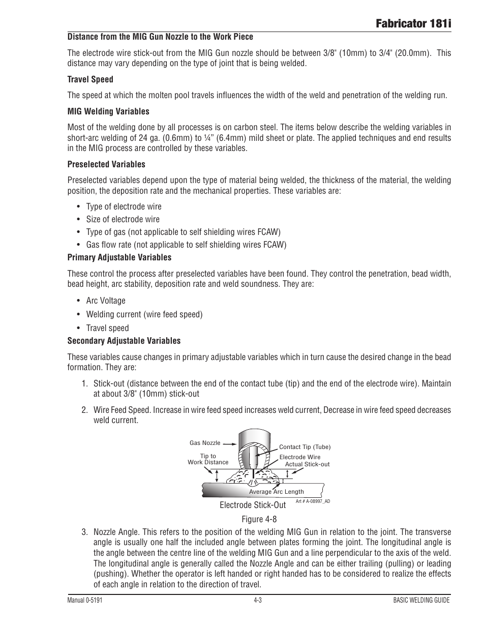 Fabricator 181i | Tweco 181i Thermal Arc Fabricator User Manual | Page 61 / 96
