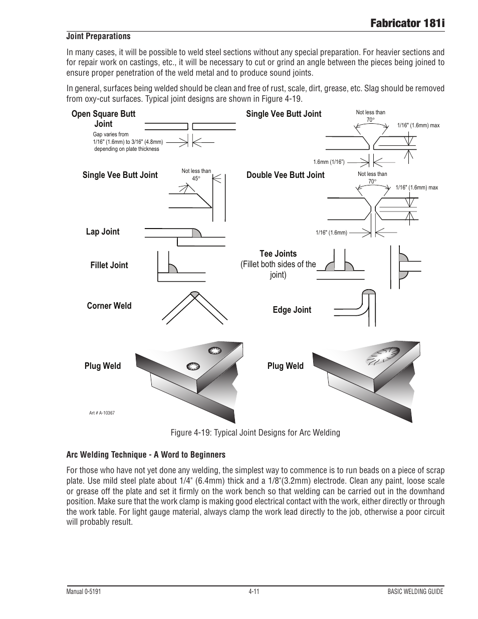 Fabricator 181i | Tweco 181i Thermal Arc Fabricator User Manual | Page 69 / 96