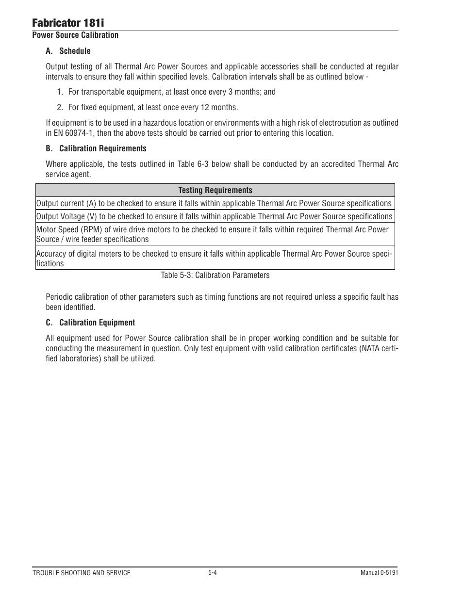 Fabricator 181i | Tweco 181i Thermal Arc Fabricator User Manual | Page 86 / 96