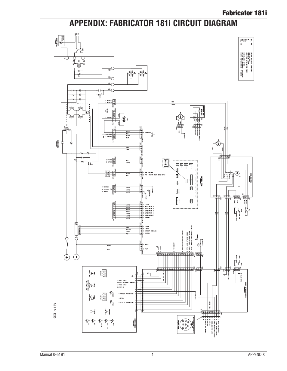 Appendix: fabricator 181i circuit diagram, Fabricator 181i | Tweco 181i Thermal Arc Fabricator User Manual | Page 93 / 96