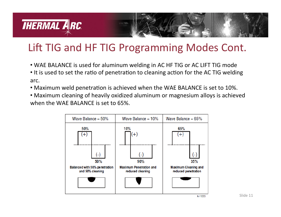 Lie tig and hf tig programming modes cont | Tweco 186 AC/DC Thermal Arc User Manual | Page 11 / 16