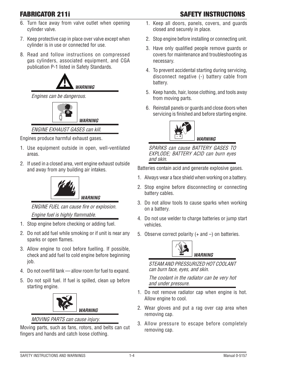 Fabricator 211i safety instructions | Tweco 211i Thermal Arc Fabricator User Manual | Page 10 / 96