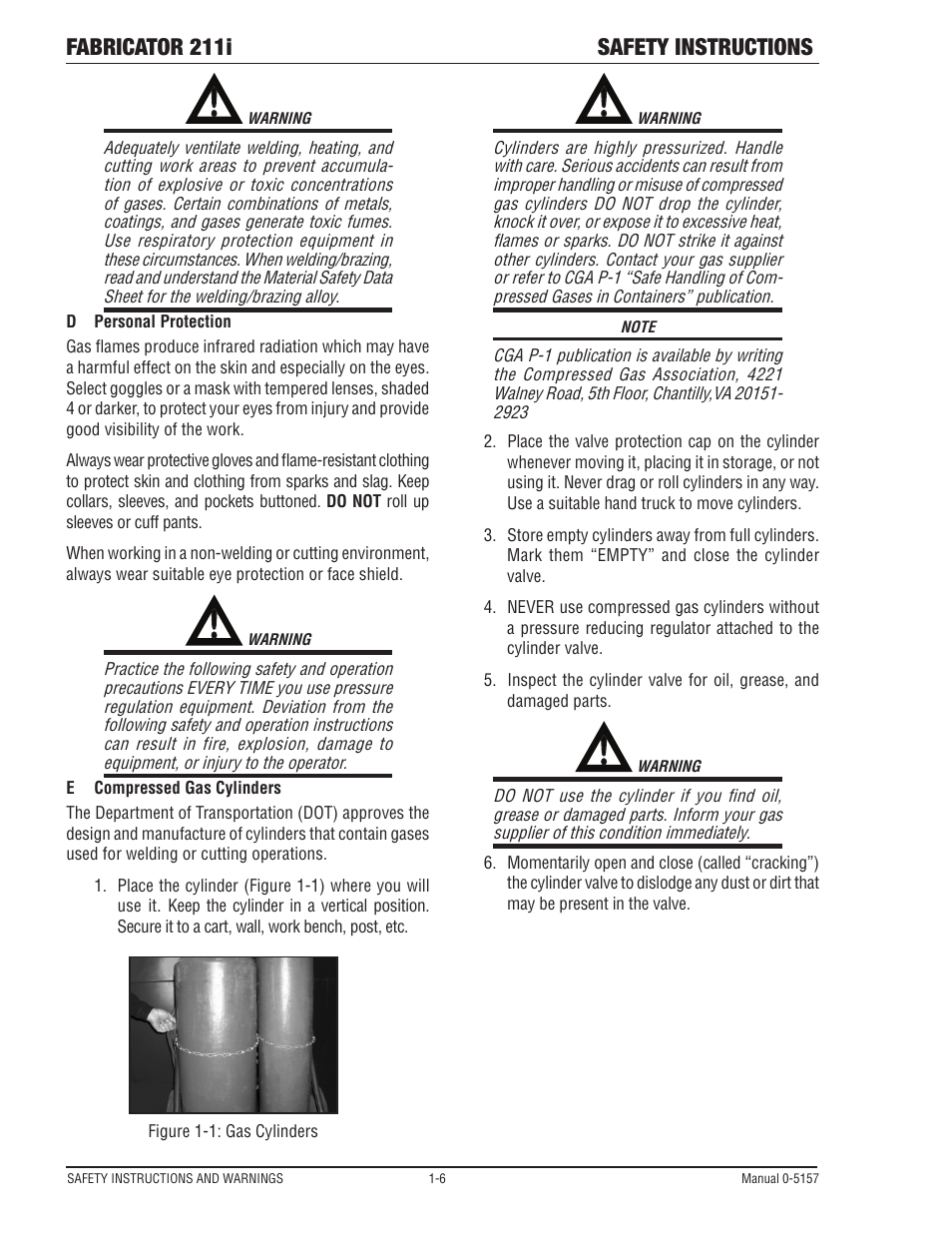 Fabricator 211i safety instructions | Tweco 211i Thermal Arc Fabricator User Manual | Page 12 / 96