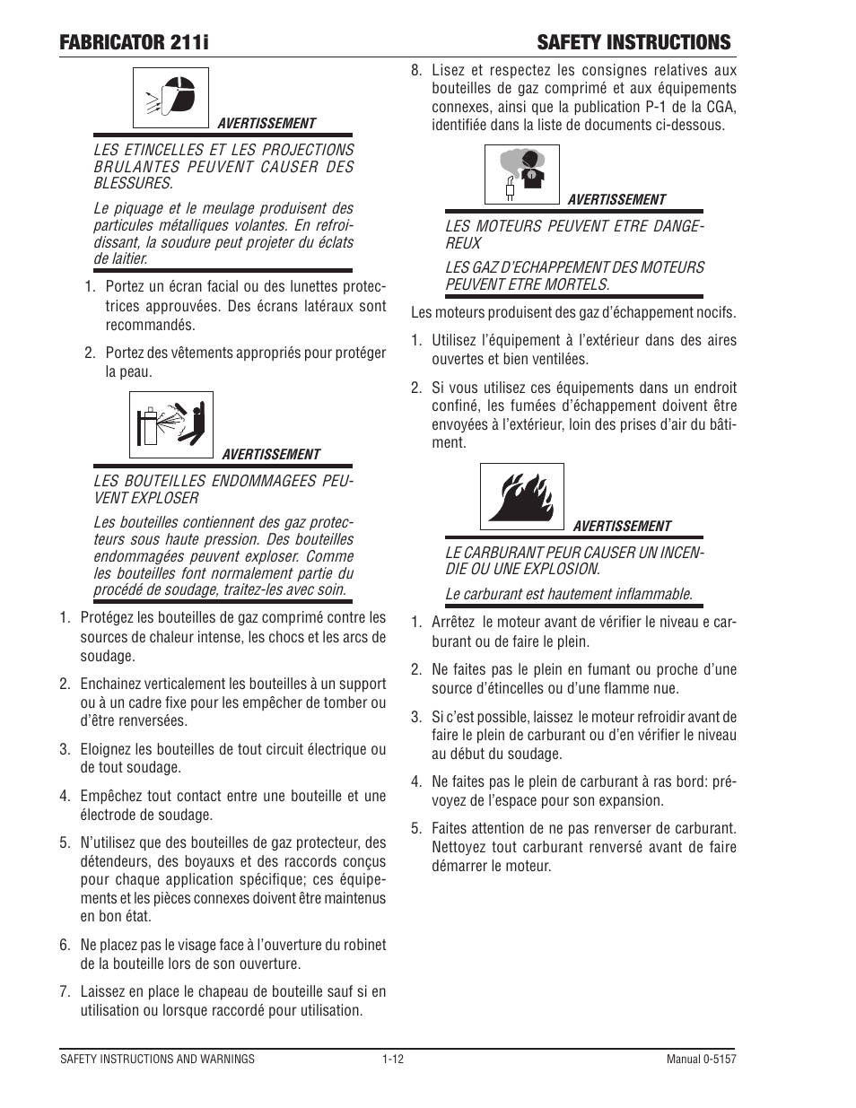 Fabricator 211i safety instructions | Tweco 211i Thermal Arc Fabricator User Manual | Page 18 / 96