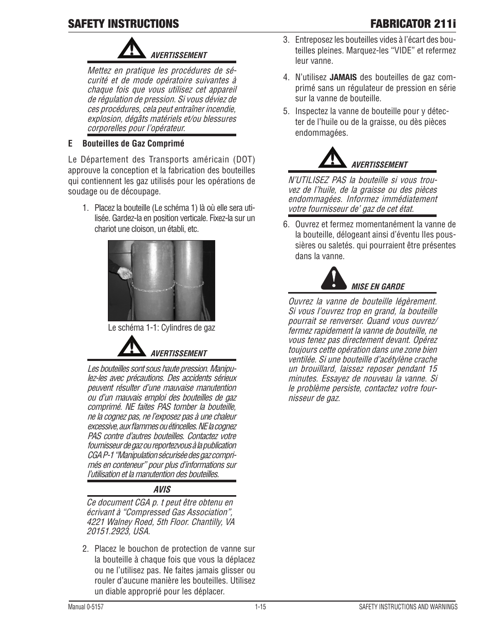 Safety instructions fabricator 211i | Tweco 211i Thermal Arc Fabricator User Manual | Page 21 / 96