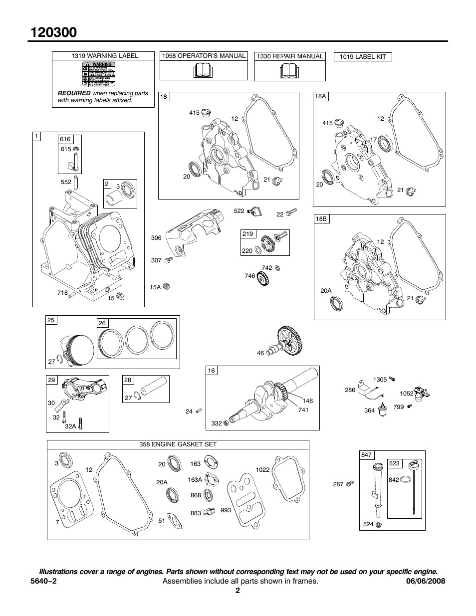 Briggs & Stratton 120300 User Manual | Page 2 / 13