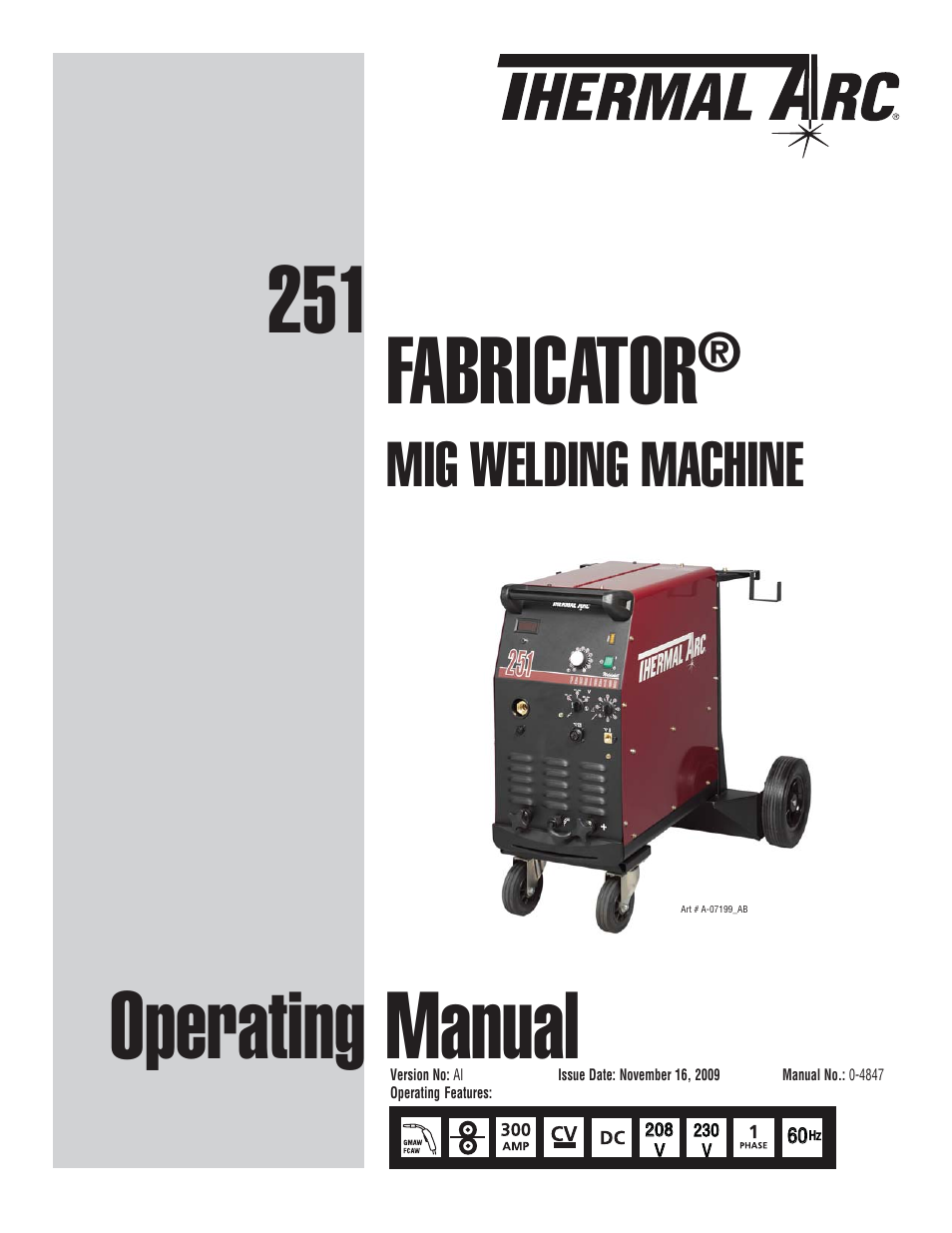 Tweco 251 Thermal Arc Fabricator User Manual | 72 pages