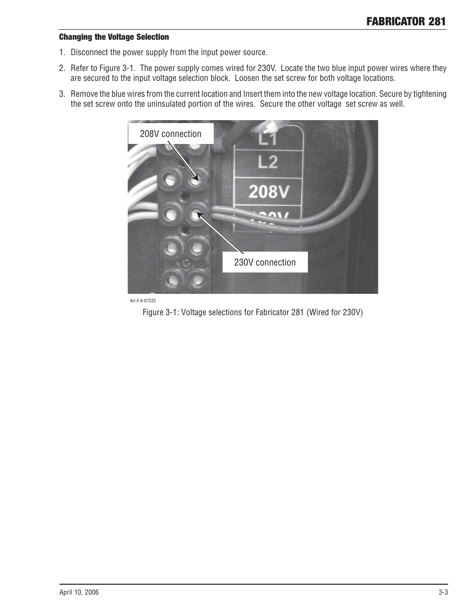 Fabricator 281 | Tweco 281 Thermal Arc Fabricator User Manual | Page 25 / 76