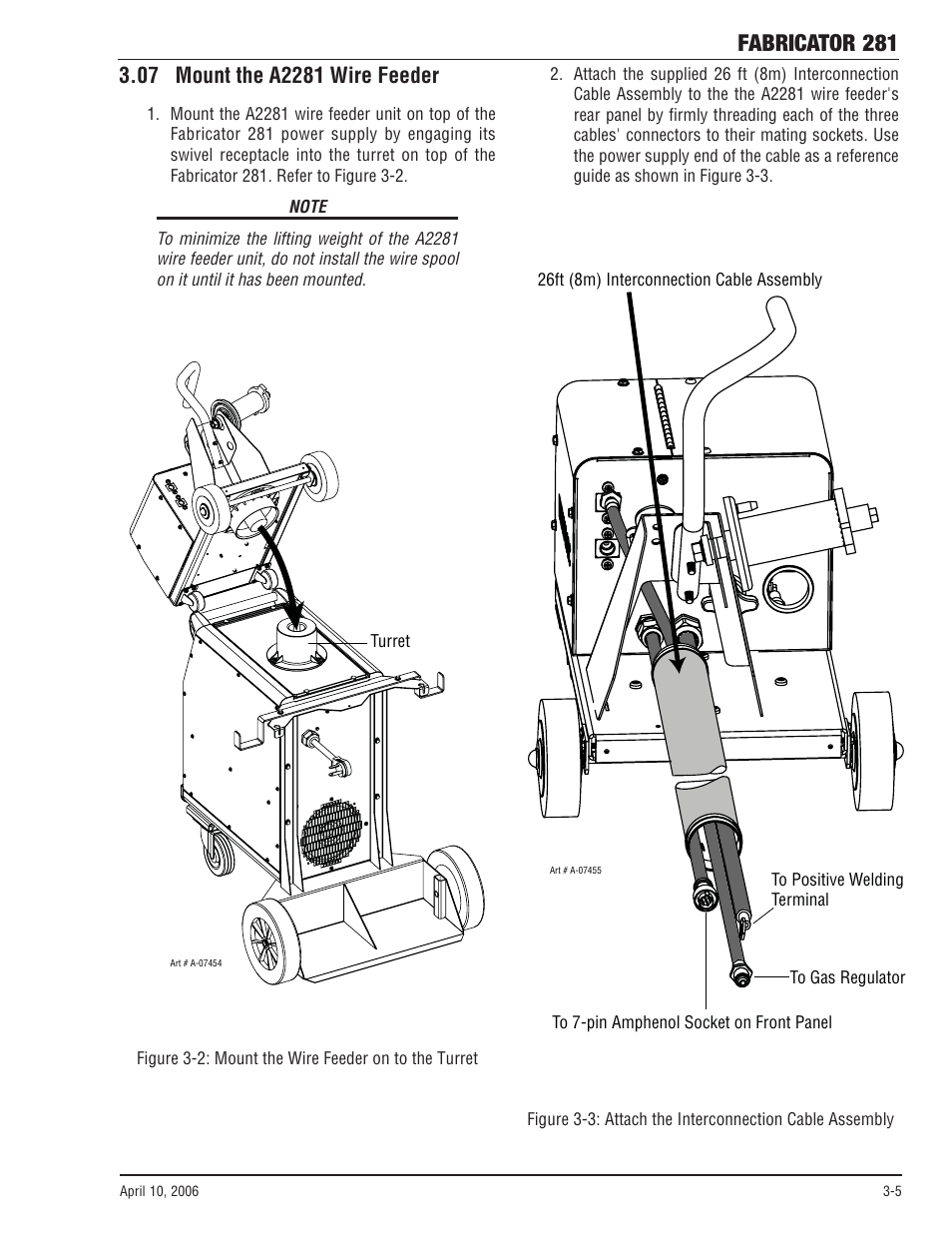 07 mount the a2281 wire feeder, 07 mount the a2281 wire feeder -5, Fabricator 281 | Tweco 281 Thermal Arc Fabricator User Manual | Page 27 / 76