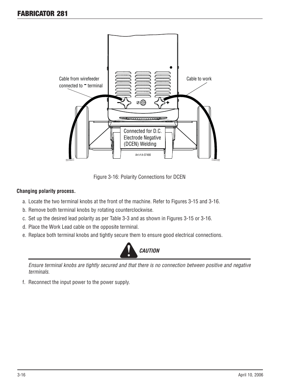 Fabricator 281 | Tweco 281 Thermal Arc Fabricator User Manual | Page 38 / 76