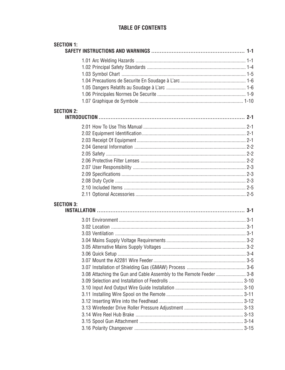 Tweco 281 Thermal Arc Fabricator User Manual | Page 4 / 76
