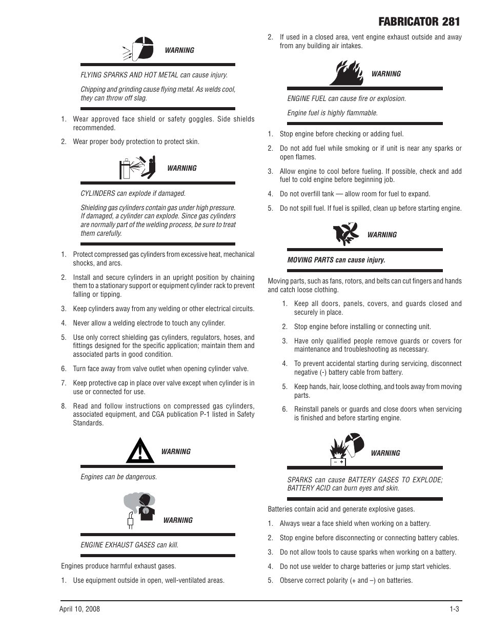 Fabricator 281 | Tweco 281 Thermal Arc Fabricator User Manual | Page 9 / 76