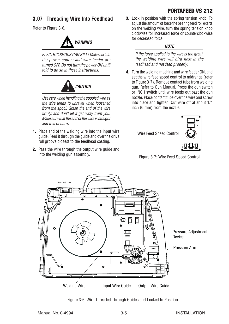 07 threading wire into feedhead, 07 threading wire into feedhead -5, Portafeed vs 212 | Tweco VS 212 PortaFeed User Manual | Page 31 / 54