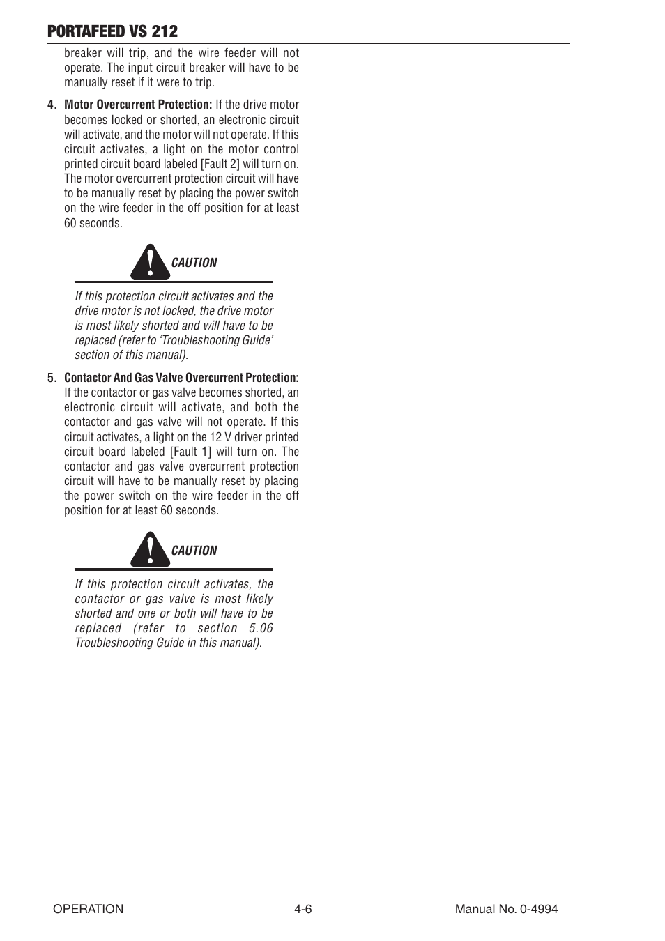 Portafeed vs 212 | Tweco VS 212 PortaFeed User Manual | Page 38 / 54
