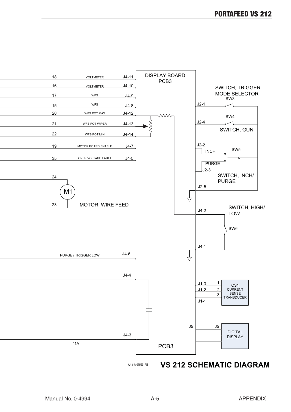 Portafeed vs 212, Vs 212 schematic diagram, Pcb3 | Tweco VS 212 PortaFeed User Manual | Page 49 / 54