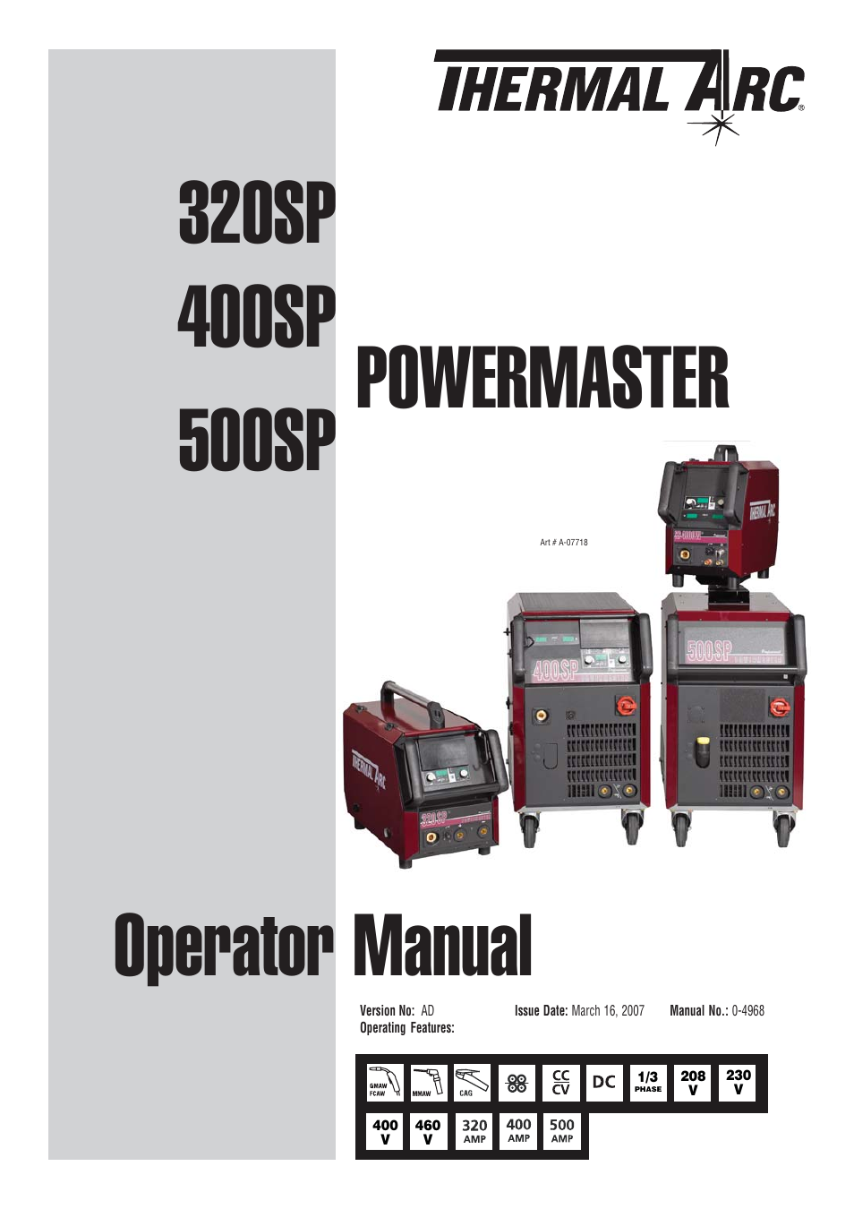 Tweco 500SP PowerMaster User Manual | 70 pages