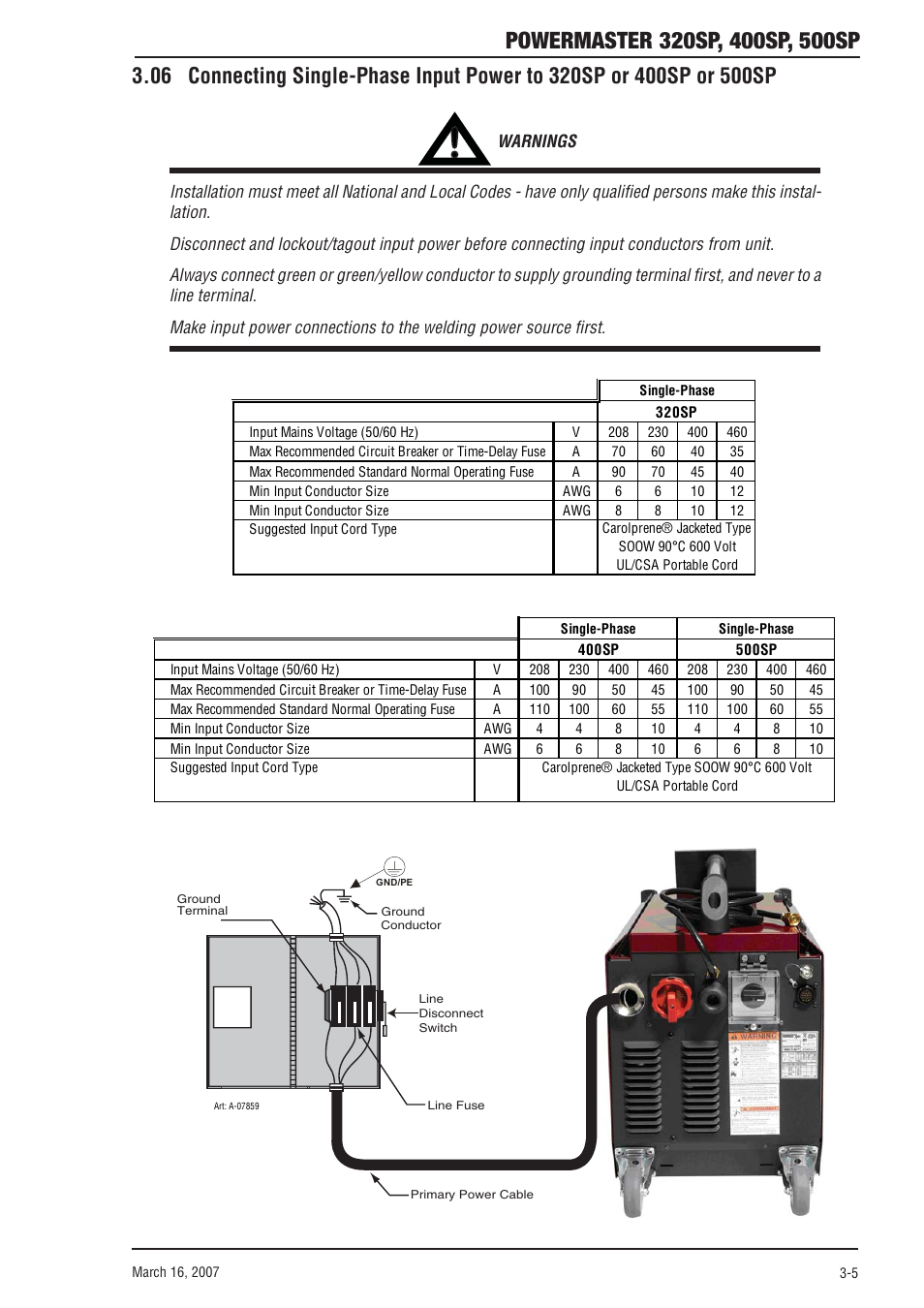 Tweco 500SP PowerMaster User Manual | Page 31 / 70
