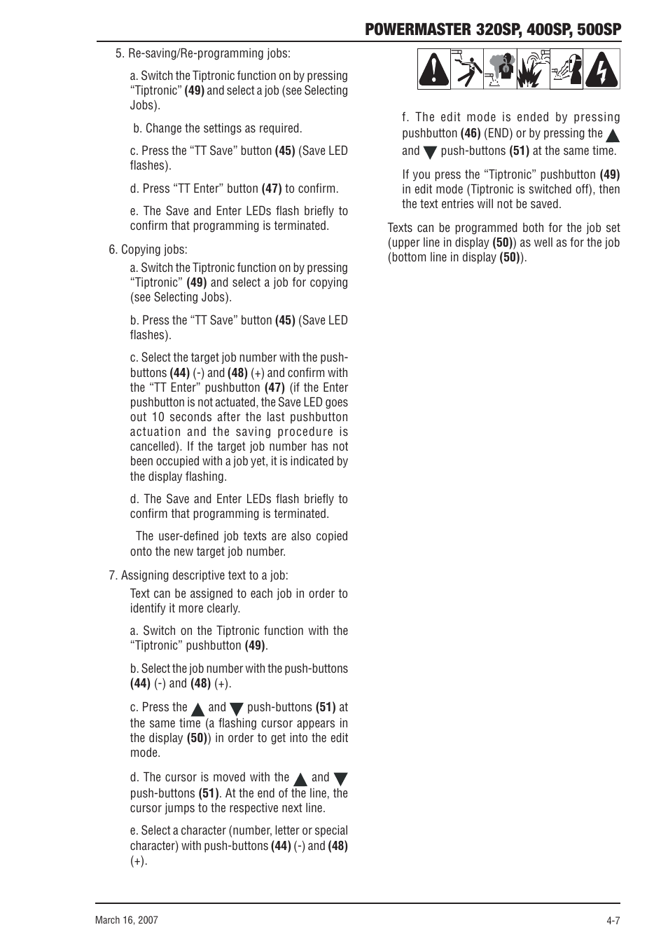 Tweco 500SP PowerMaster User Manual | Page 45 / 70
