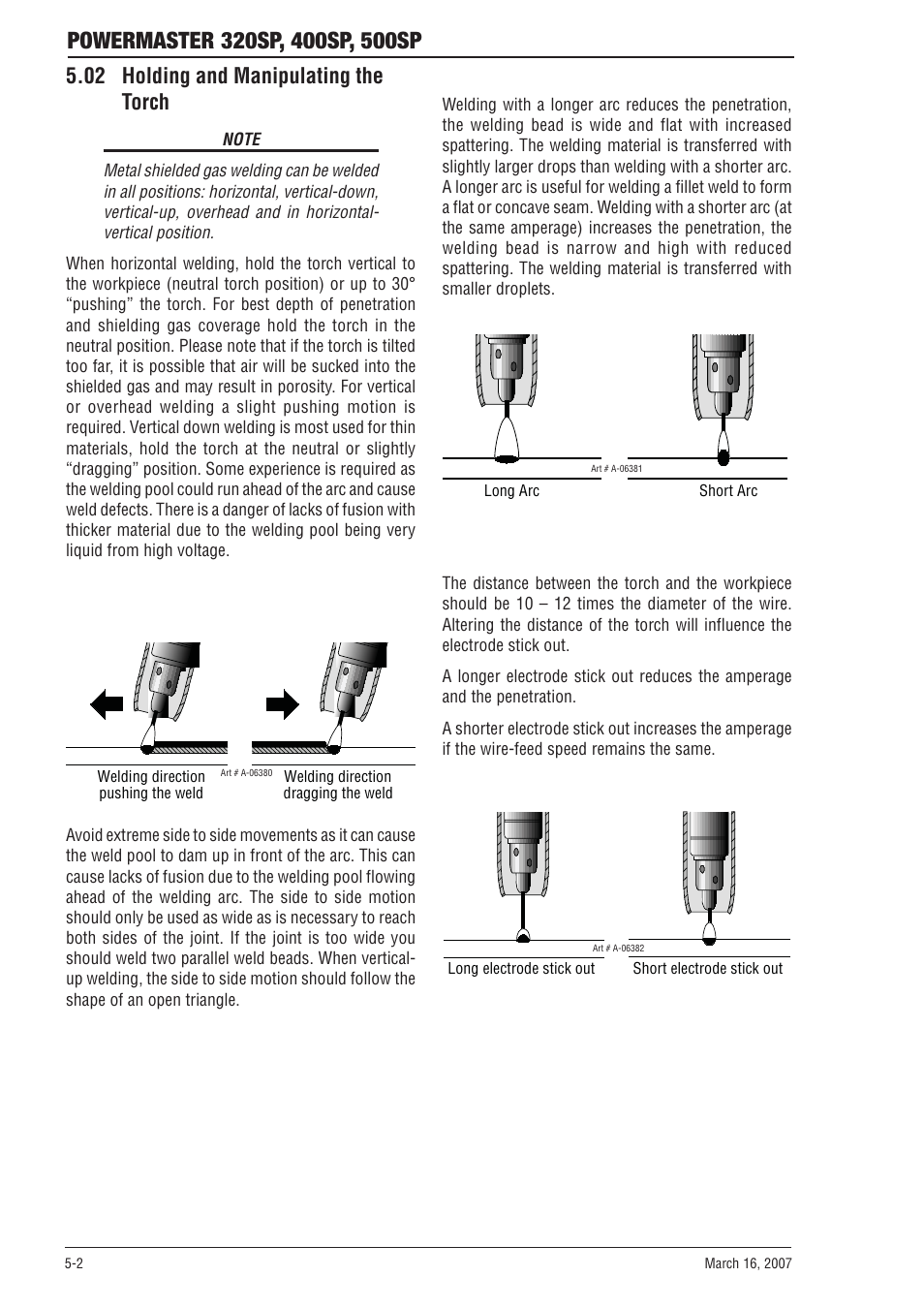 02 holding and manipulating the torch, 02 holding and manipulating the torch -2 | Tweco 500SP PowerMaster User Manual | Page 52 / 70