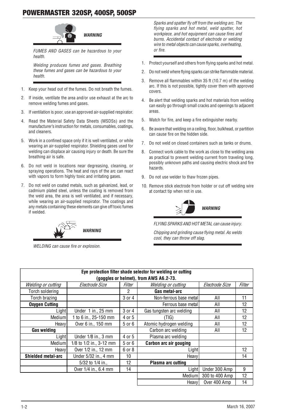 Tweco 500SP PowerMaster User Manual | Page 8 / 70