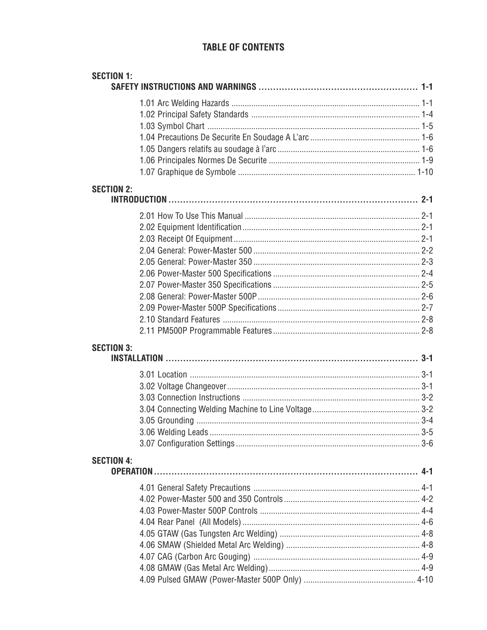 Tweco 500P PowerMaster User Manual | Page 4 / 70