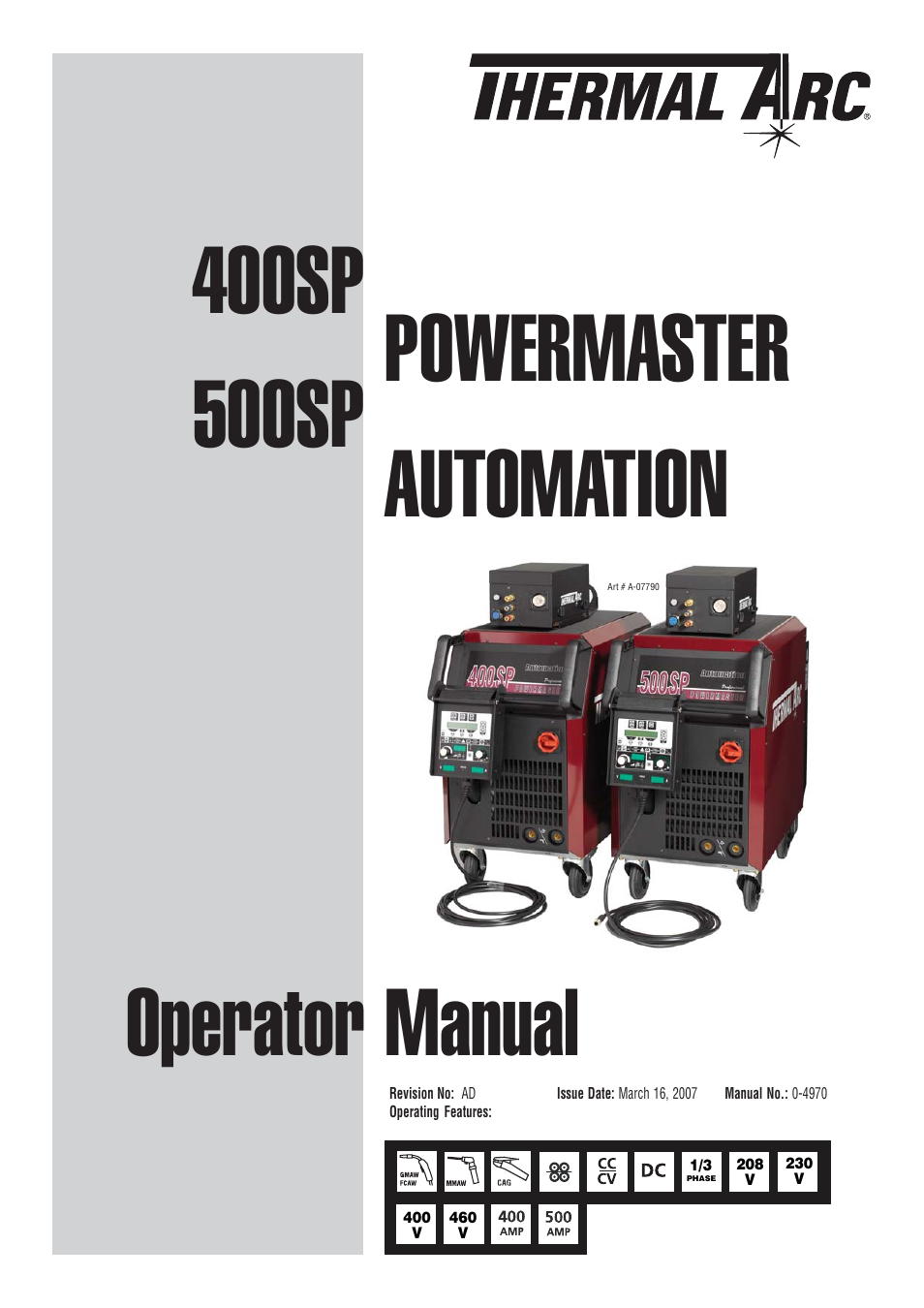 Tweco 500SP PowerMaster Automation User Manual | 80 pages