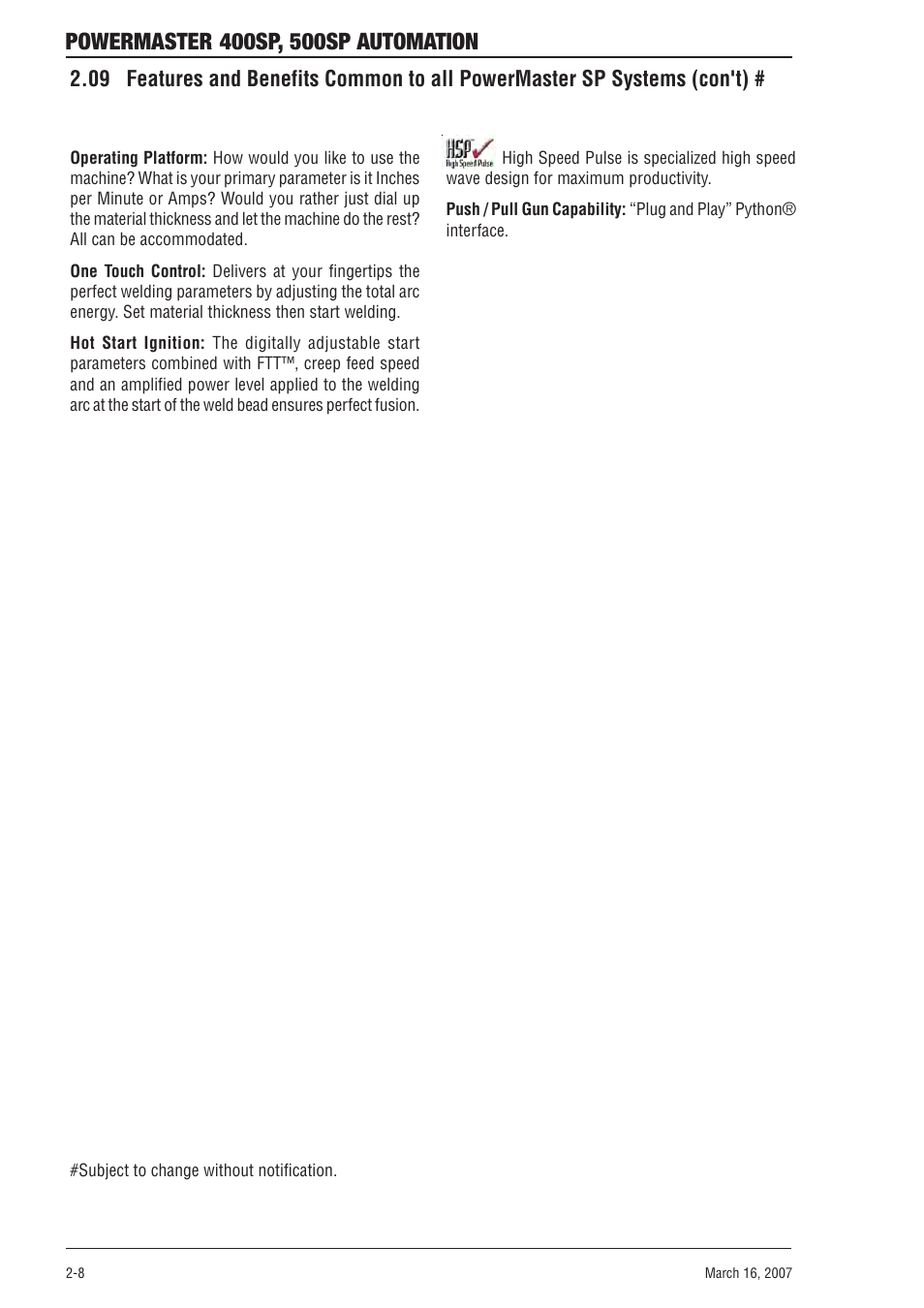 Tweco 500SP PowerMaster Automation User Manual | Page 24 / 80