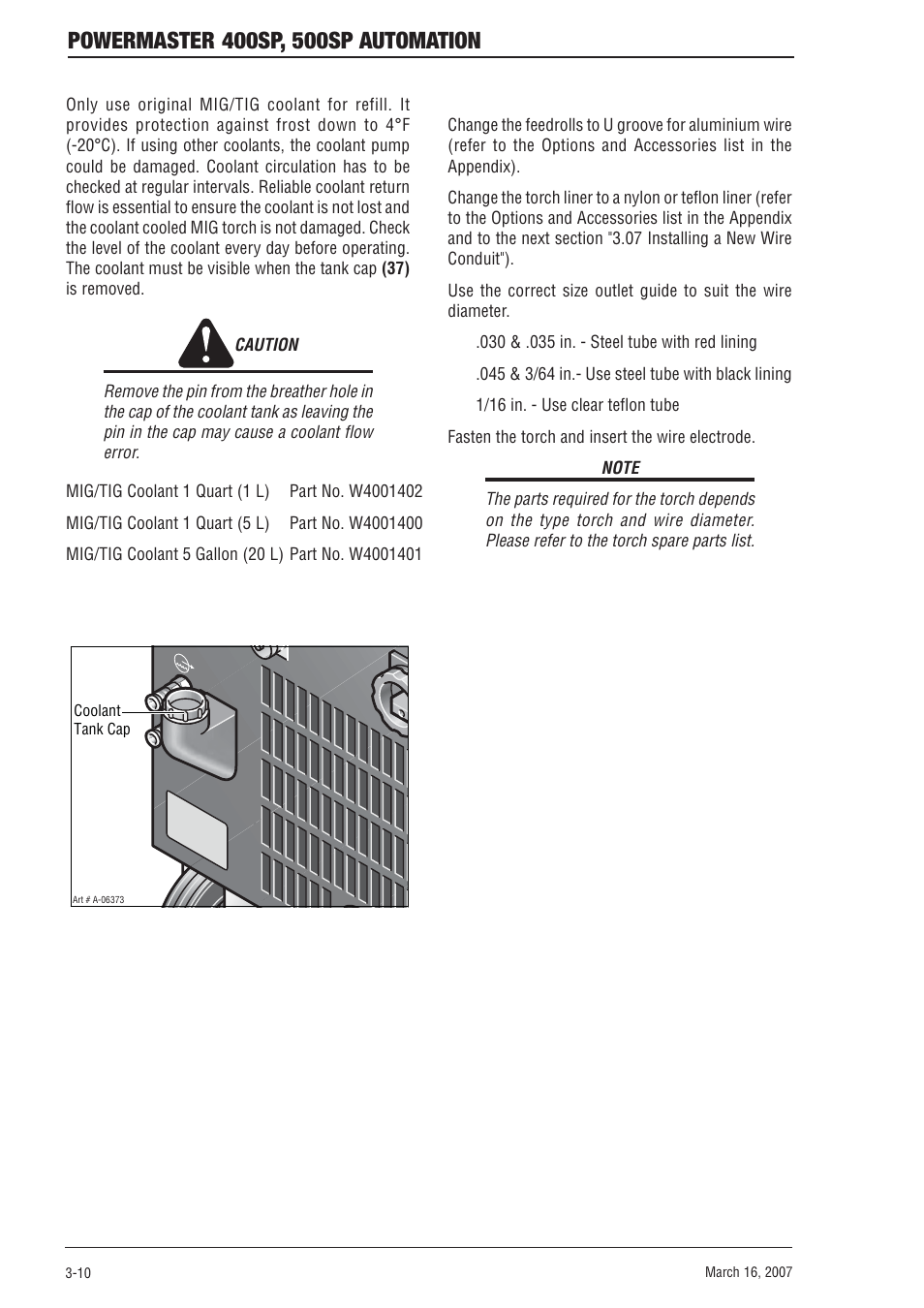 Tweco 500SP PowerMaster Automation User Manual | Page 34 / 80