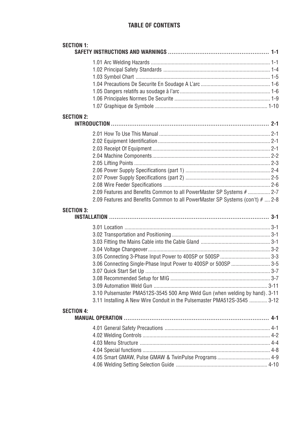 Tweco 500SP PowerMaster Automation User Manual | Page 4 / 80