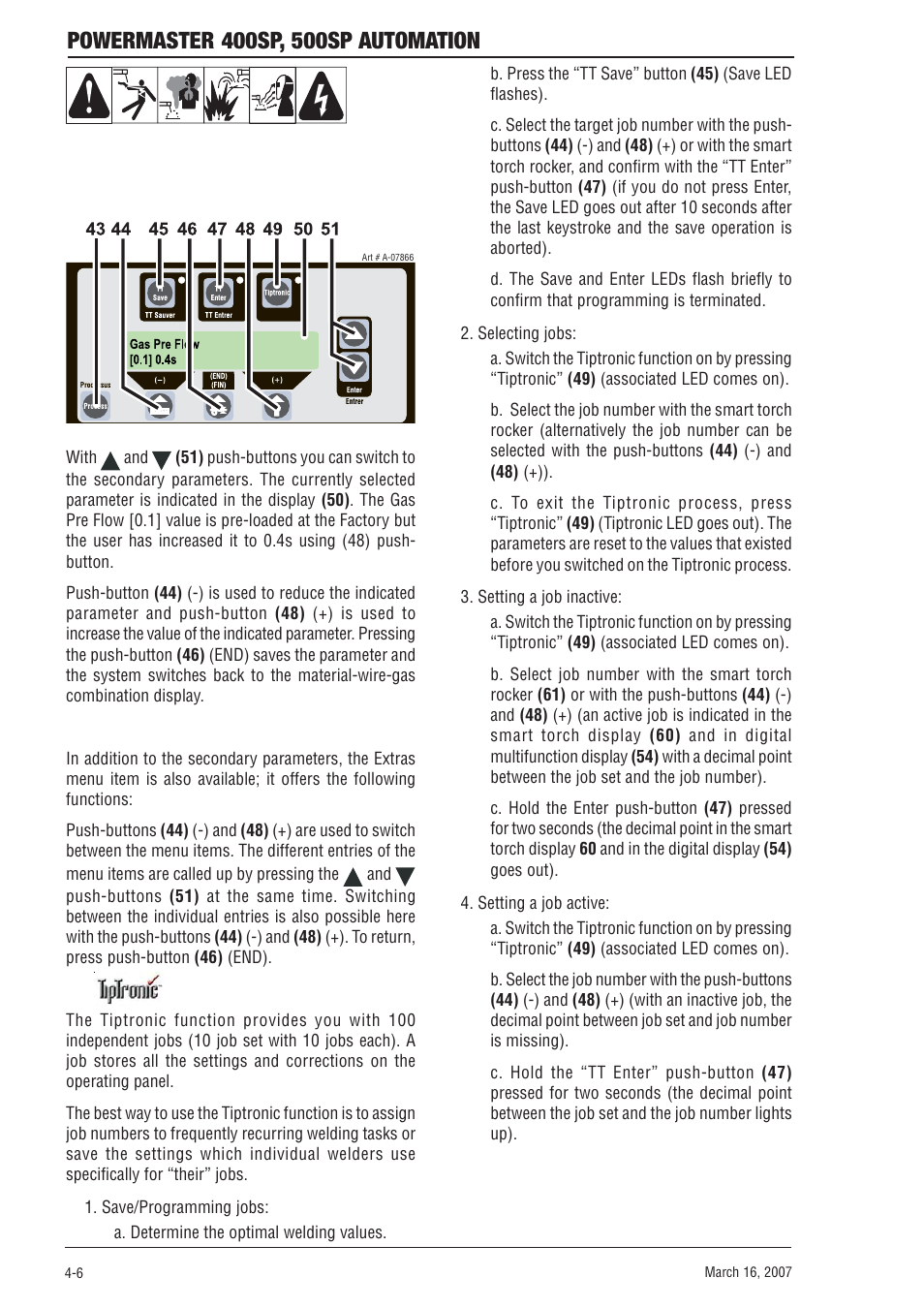 Tweco 500SP PowerMaster Automation User Manual | Page 42 / 80