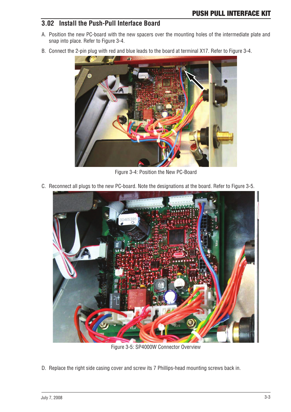 02 install the push-pull interface board, 02 install the push-pull interface board -3, Push pull interface kit | Tweco SP SERIE PowerMaster User Manual | Page 21 / 32