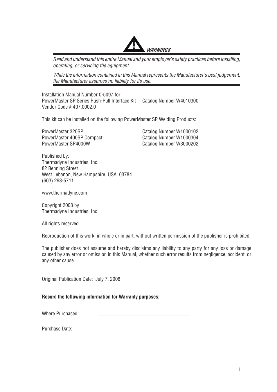 Tweco SP SERIE PowerMaster User Manual | Page 3 / 32