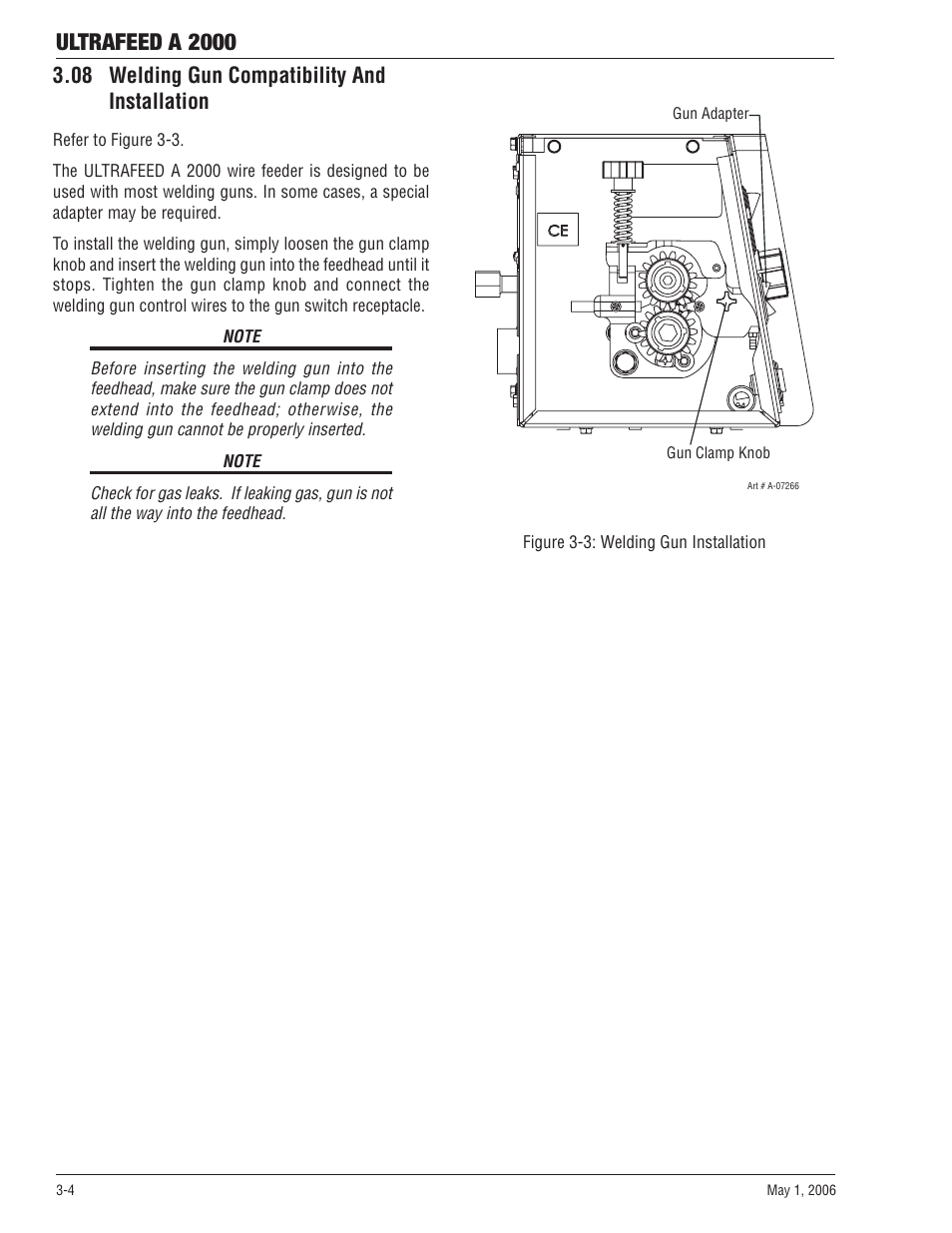08 welding gun compatibility and installation, 08 welding gun compatibility and installation -4, Ultrafeed a 2000 | Tweco A 2000 Ultra-Feed User Manual | Page 24 / 44