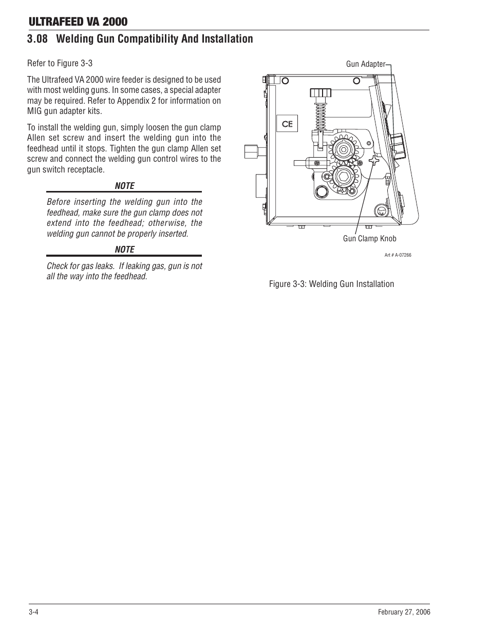 08 welding gun compatibility and installation, 08 welding gun compatibility and installation -4, Ultrafeed va 2000 | Tweco VA 2000 Ultra-Feed User Manual | Page 24 / 50