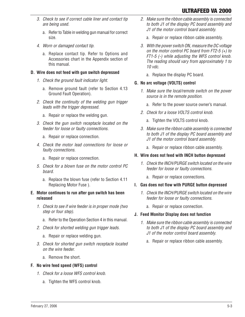 Ultrafeed va 2000 | Tweco VA 2000 Ultra-Feed User Manual | Page 41 / 50