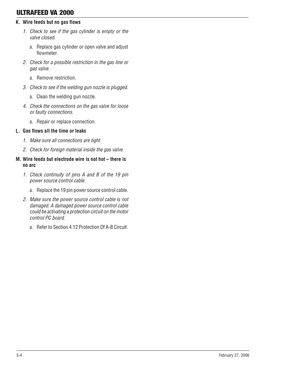 Ultrafeed va 2000 | Tweco VA 2000 Ultra-Feed User Manual | Page 42 / 50