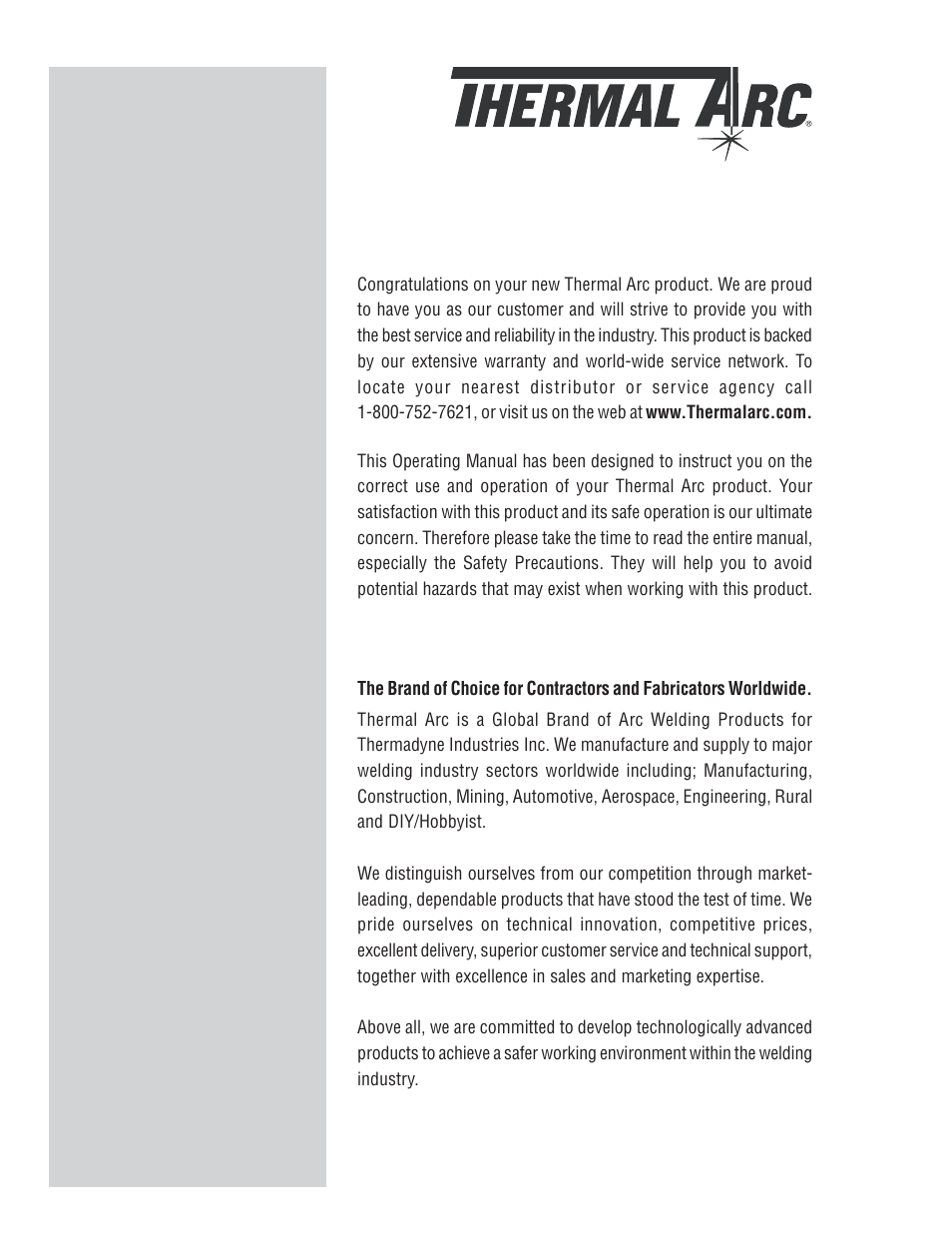 We appreciate your business, You are in good company | Tweco VA 4000 Ultra-Feed User Manual | Page 2 / 56